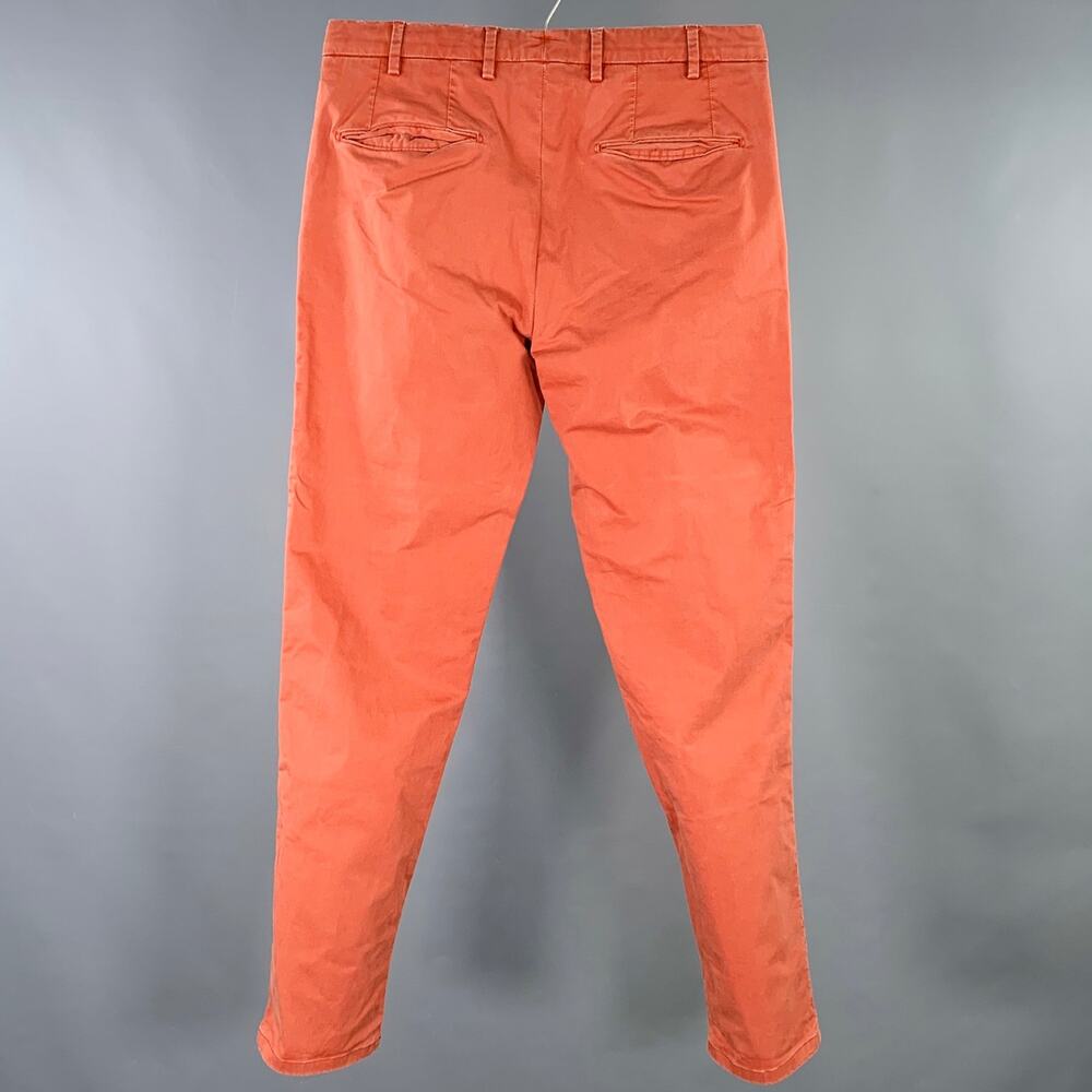 BOGLIOLI Size 30 Orange Rust Cotton Blend Flat Front Casual Pants - Picture 2 of 7